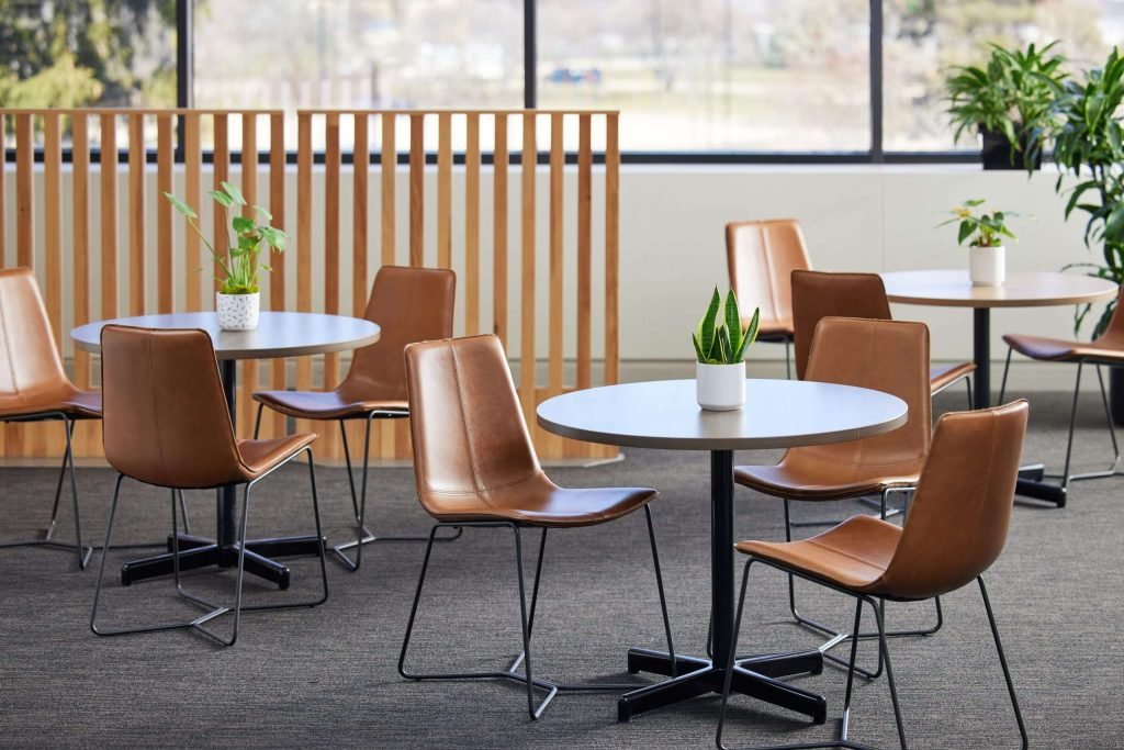 Lounge Cafe Leather Seating and Tables