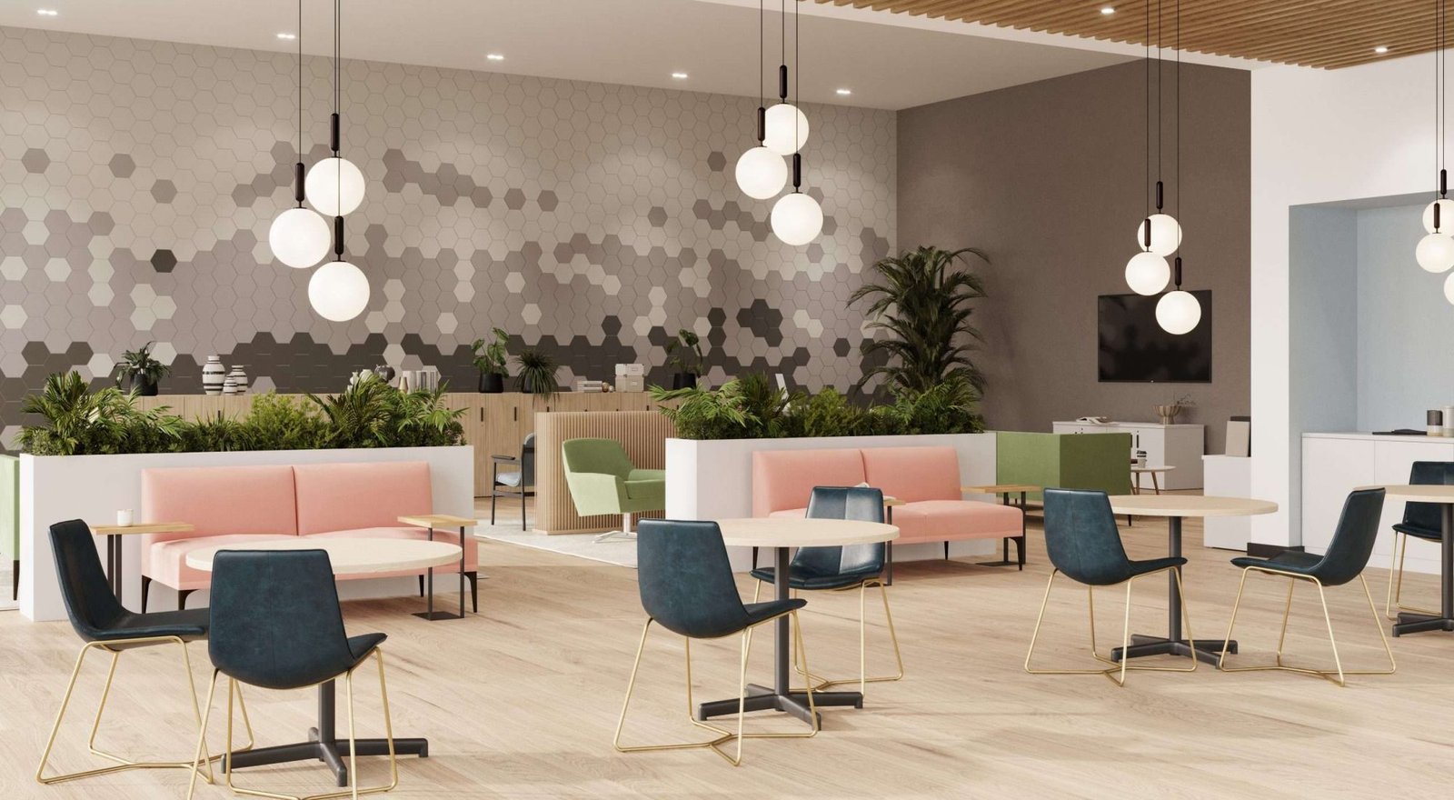 Amazing Cafe Lounge with Tables and Chairs