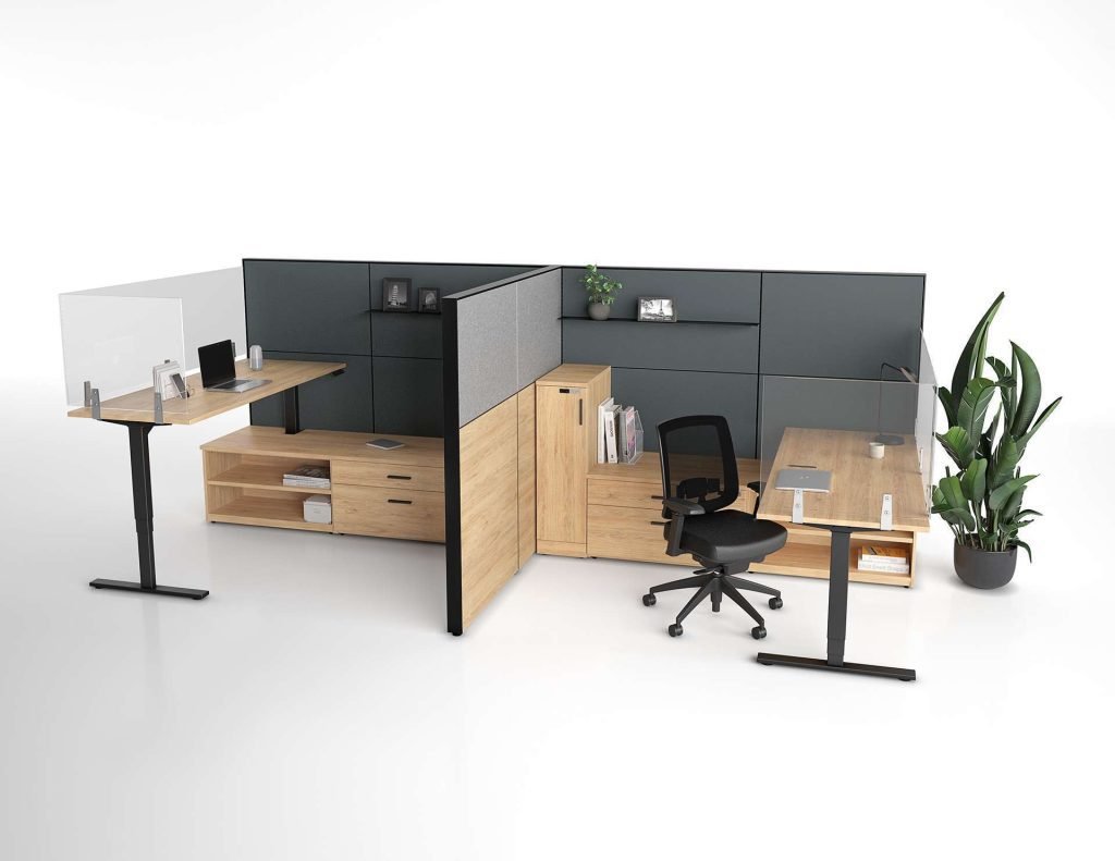 2 Pack Desks Electric Desks Cubicle