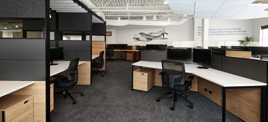 Office Open Plan with Acoustic Cubicle Sheds