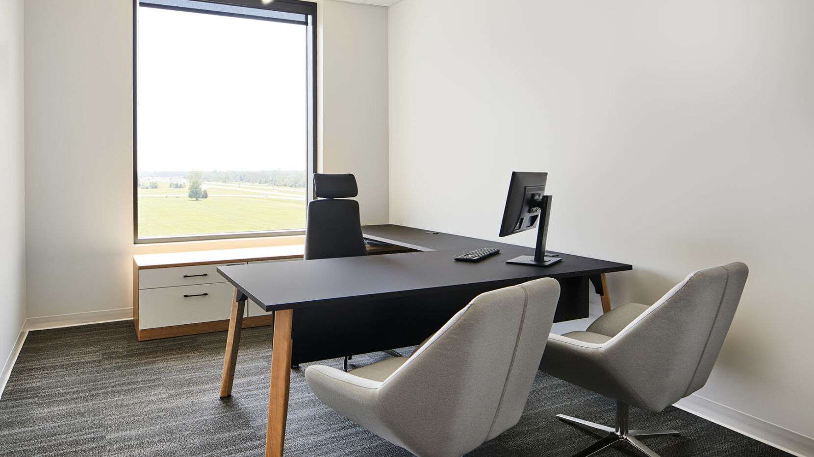 Private Office Black Surface Lounge and Task Chair