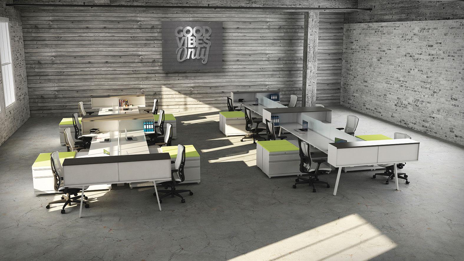 Open Plan Office with Desk and chairs
