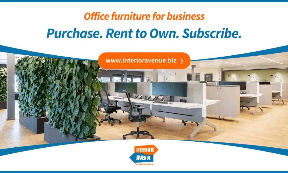 Electric desks with plants in planters Office Furniture Specials