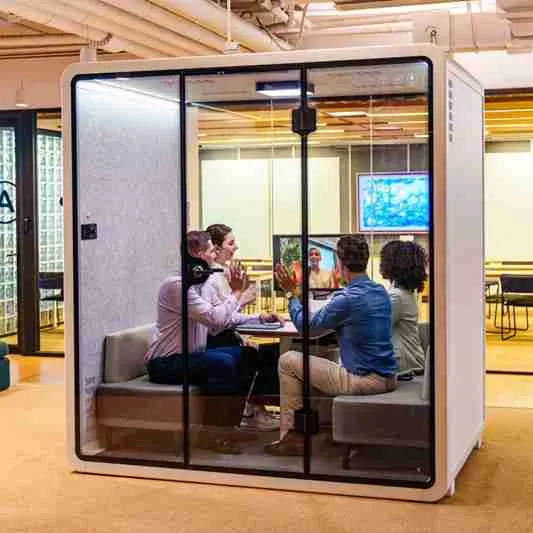 4 Person Phone Booth Pods. Office Furniture Buying Guide